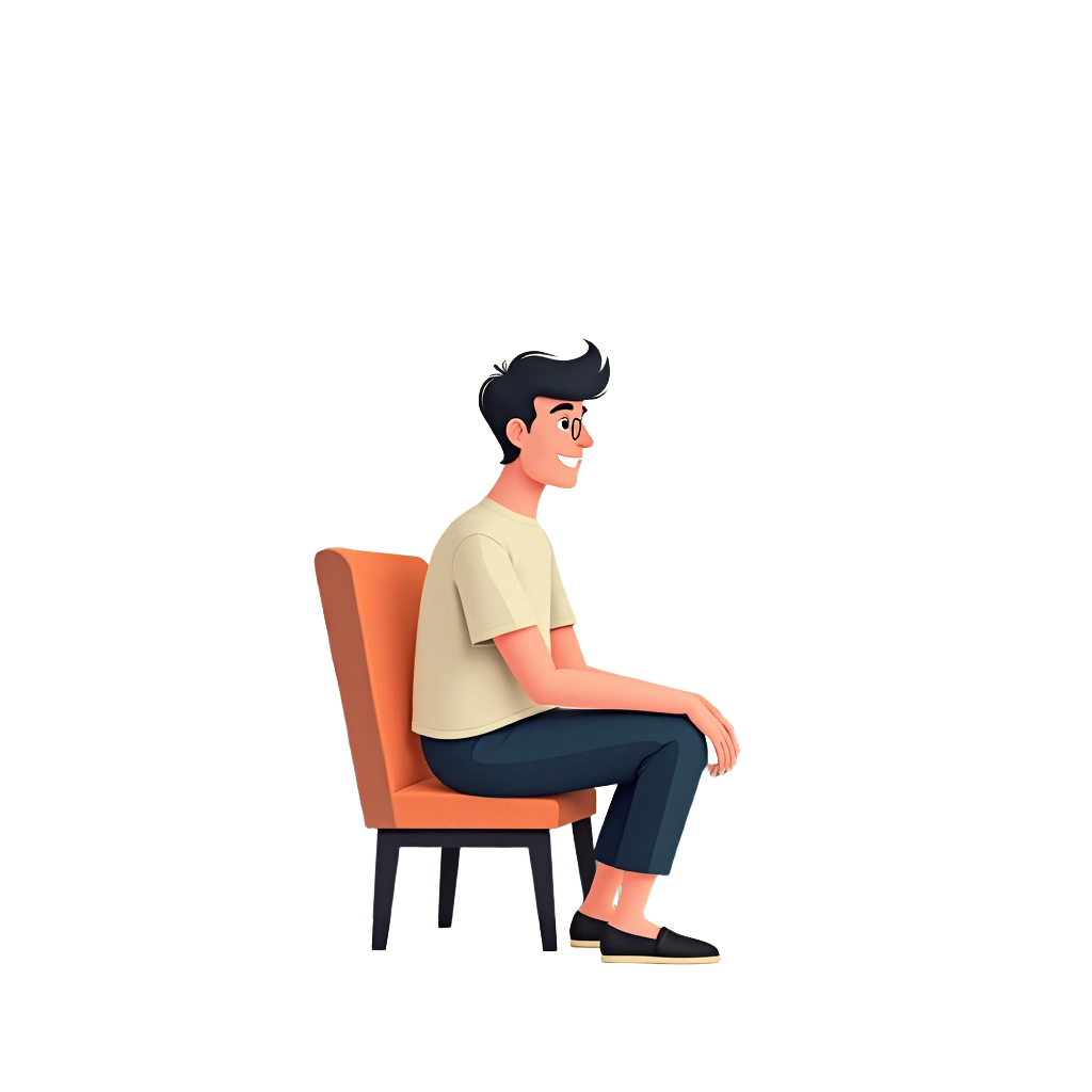 Relaxed Man Sitting on a Chair